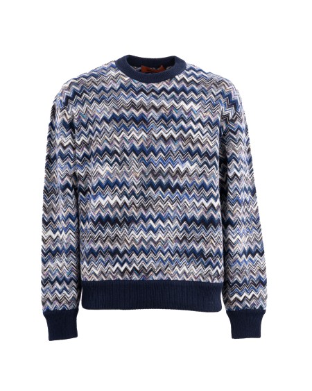 Shop MISSONI Saldi Paricollo: Missoni pullover girocollo in lana zig zag.
Pullover girocollo.
Motivo zig zag fiammato.
Profili a contrasto.
Composizione: 100% Lana.
Made in Italy.. US24WN0D BC004O-S72G9